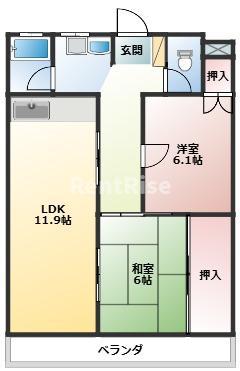 シャトレ・ド・フジ(2LDK/2階)の間取り写真