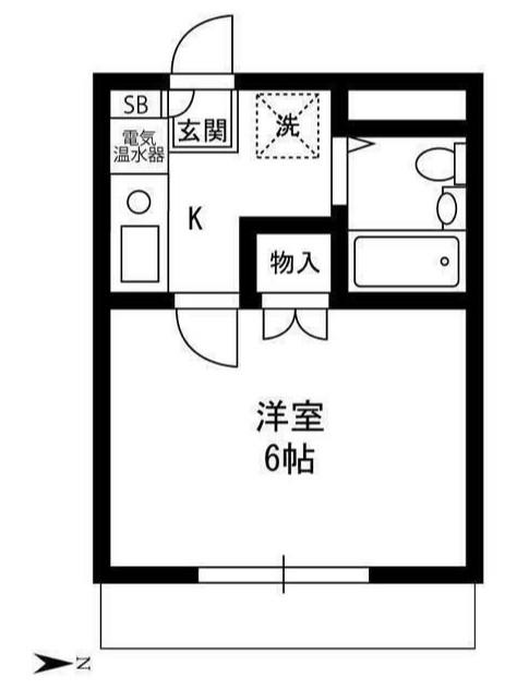 相川マンション(1K/1階)の間取り写真
