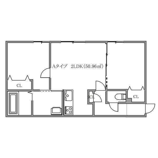 イー・エフ札幌東(2LDK/3階)の間取り写真