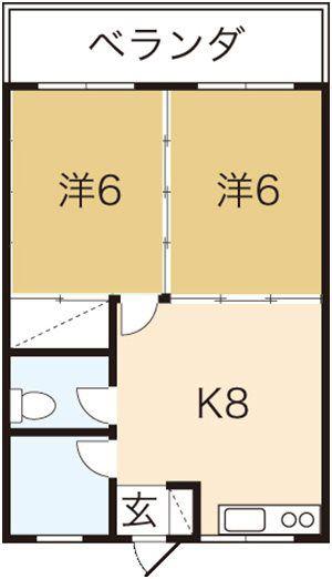 メープル(2DK/4階)の間取り写真