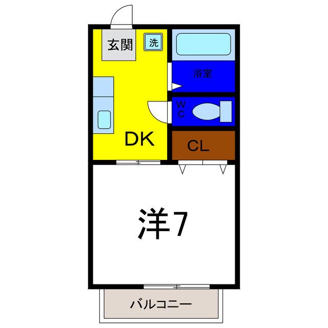 第5春木ハイツ(1DK/1階)の間取り写真