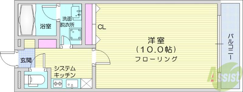 ドミトーレ6-4(1K/1階)の間取り写真