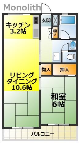 くすの木 2号棟(1LDK/13階)の間取り写真