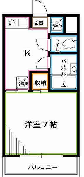アゼリアシミズ(1DK/4階)の間取り写真