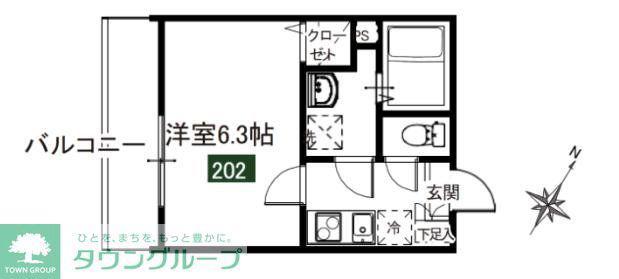 MELDIA中央区祐光4丁目(1K/2階)の間取り写真
