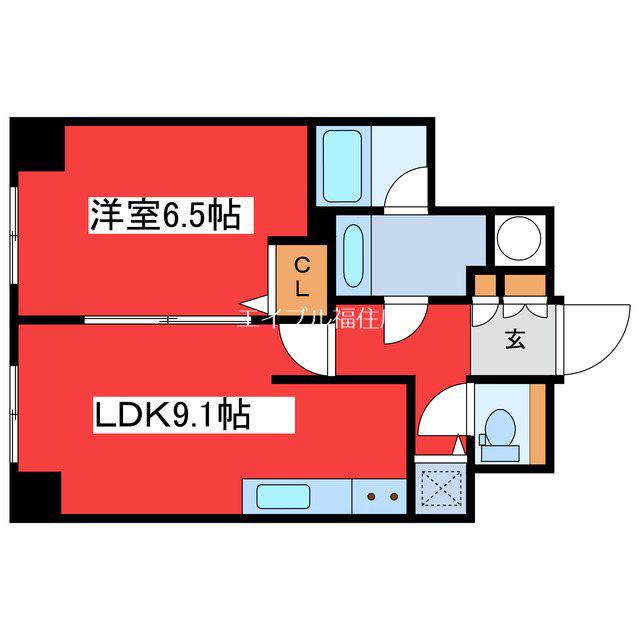 メゾン・ド・ファボ(1LDK/6階)の間取り写真