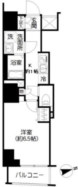 エシッド市谷薬王寺(1K/3階)の間取り写真