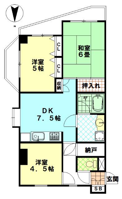 サンハイツ成増(3DK/3階)の間取り写真