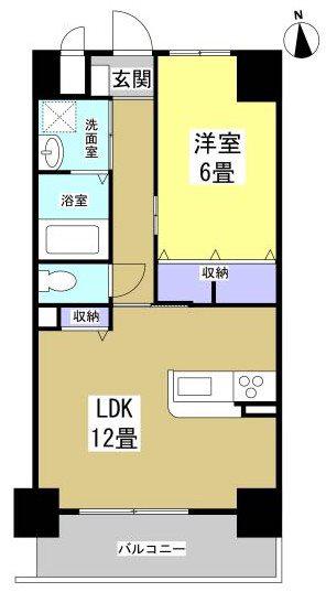 ホワイトアパートメント(1LDK/8階)の間取り写真
