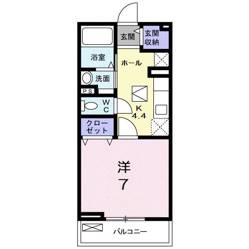 CHARME金屋(1K/1階)の間取り写真