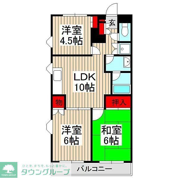 ニチエイマンション柳崎(3LDK/3階)の間取り写真