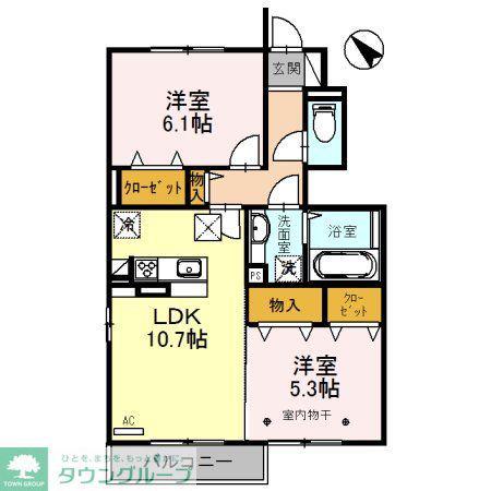 ラ・ピーノ 6(2LDK/1階)の間取り写真