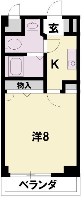 レイクパレスゼゼ(1K/2階)の間取り写真
