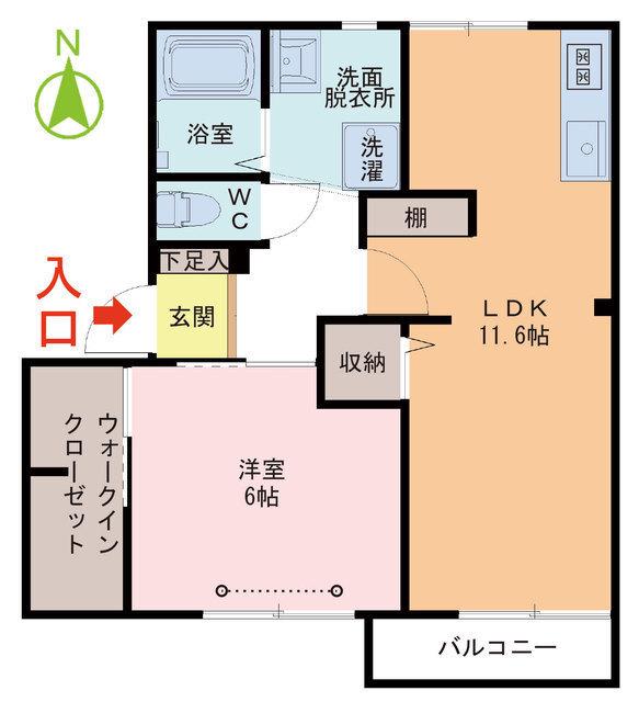 88ロジュマン(1LDK/1階)の間取り写真