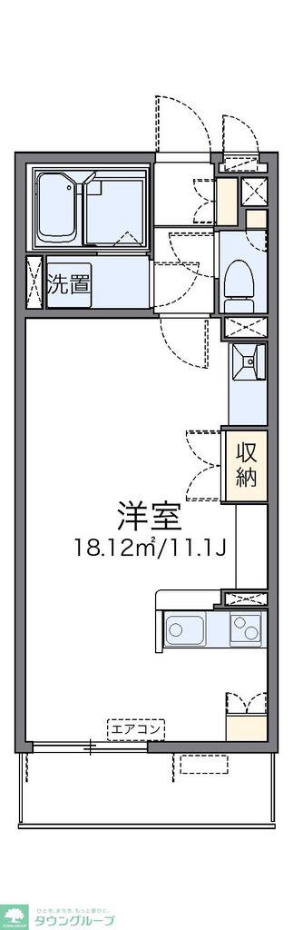 レオネクスト和(ワンルーム/2階)の間取り写真