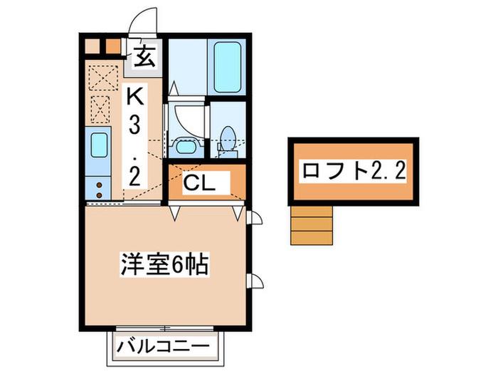 エコライフ南橋(1K/2階)の間取り写真