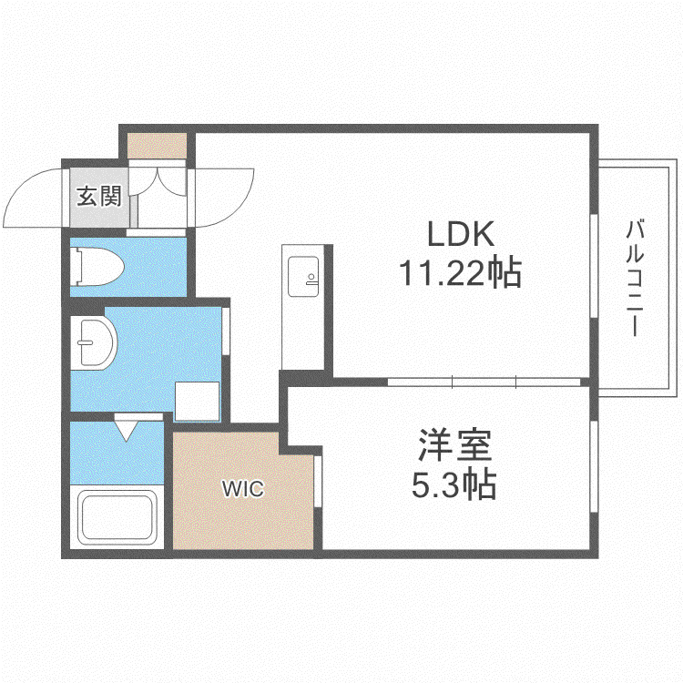 VENTVERT(1LDK/2階)の間取り写真