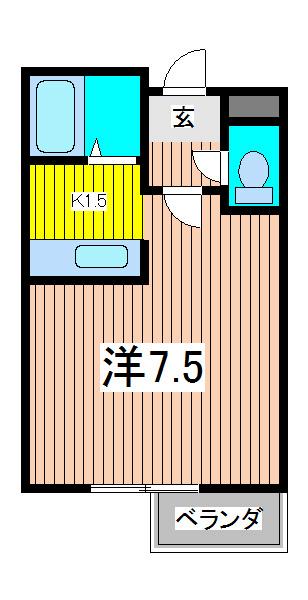 ジュネスコート(ワンルーム/3階)の間取り写真
