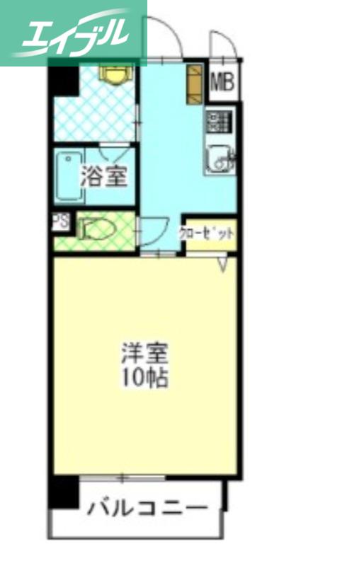 柳町Aマンション(1K/2階)の間取り写真