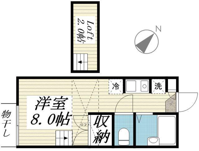 KビレッジⅡ(1K/1階)の間取り写真