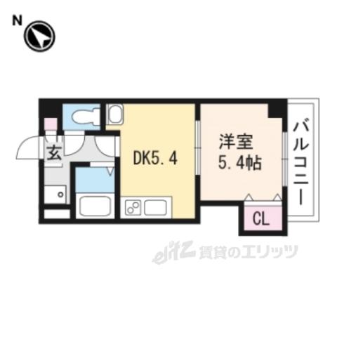 GLANZ HAUS 野洲(1DK/4階)の間取り写真