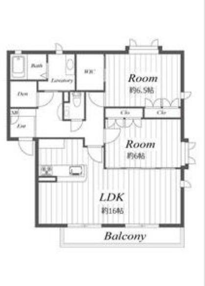 DAIKENN武庫之荘(2LDK/1階)の間取り写真
