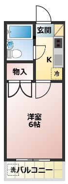 第一三菱荘(1K/1階)の間取り写真