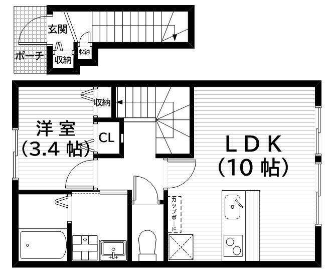 グッドライフステージ富士見台(1LDK/2階)の間取り写真