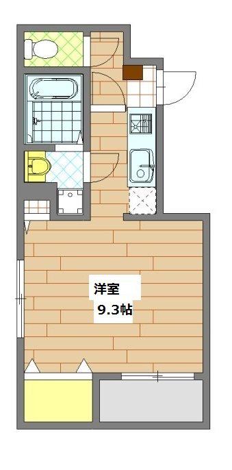 エピナール(1K/2階)の間取り写真