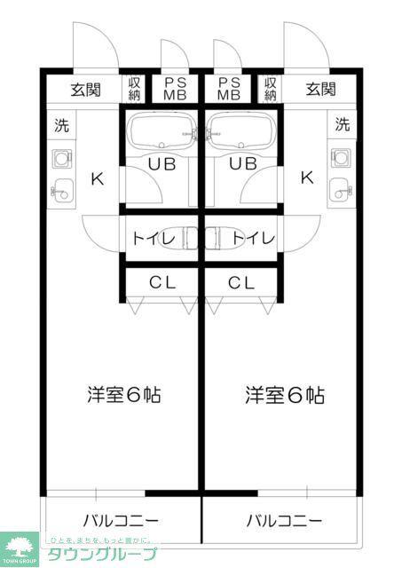 グリーンハウス(ワンルーム/1階)の間取り写真