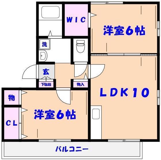 エスポワールI(2LDK/1階)の間取り写真