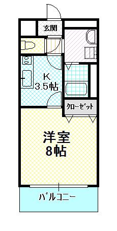 アムール高松東(1K/1階)の間取り写真