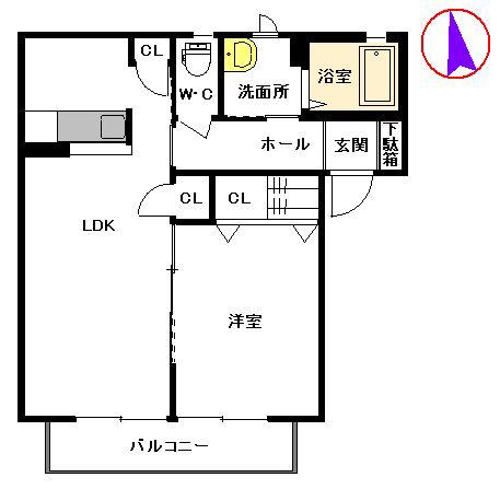 フレーズ(1LDK/2階)の間取り写真