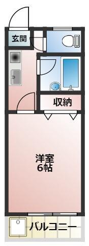 シャングリラ兼坂(1K/4階)の間取り写真