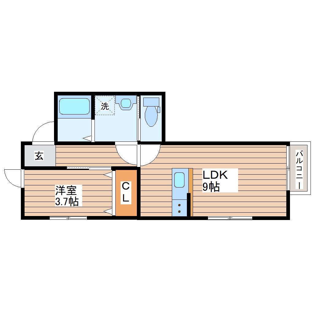 グランドソレイユII(1LDK/1階)の間取り写真