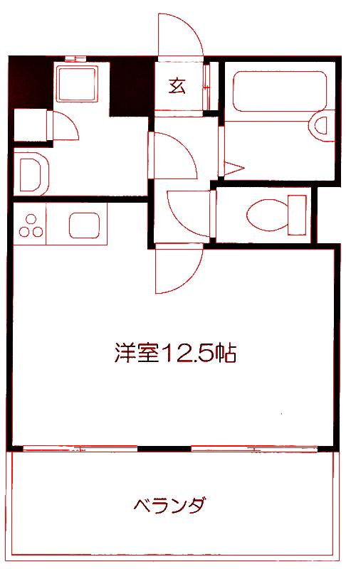 横山パークテラス上末吉(ワンルーム/1階)の間取り写真