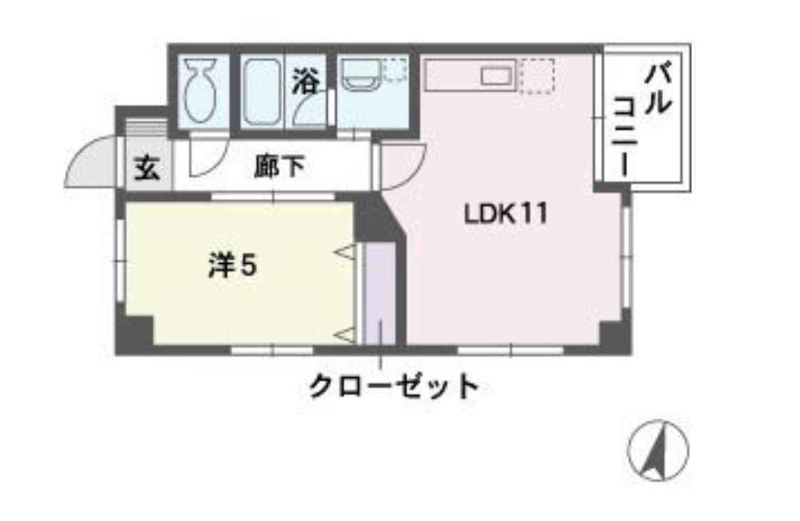 ファインポートB館(1LDK/1階)の間取り写真