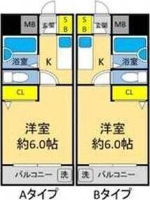 天満グリーン土井マンション(1K/1階)の間取り写真