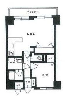 朝日広尾マンション(1LDK/9階)の間取り写真