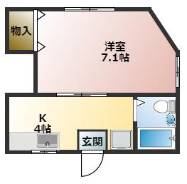 ジュネス麻衣(1K/2階)の間取り写真