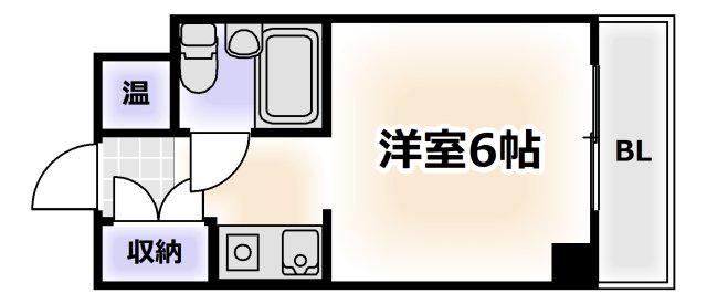 ビバリーヒルズ泉尾(1K/5階)の間取り写真