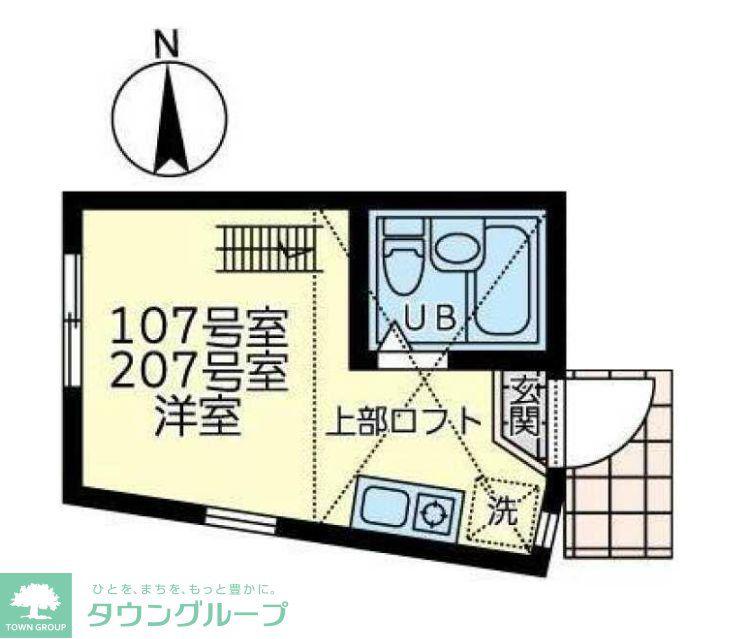 ユナイト小田栄ステルスアンポート(ワンルーム/1階)の間取り写真