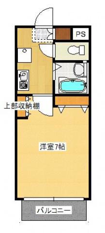 ハッピィパレス(1K/3階)の間取り写真