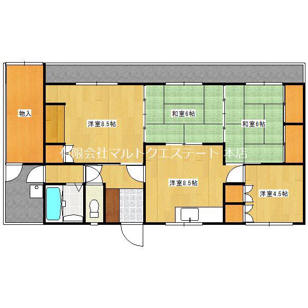 小山田Nビル(4SDK/2階)の間取り写真