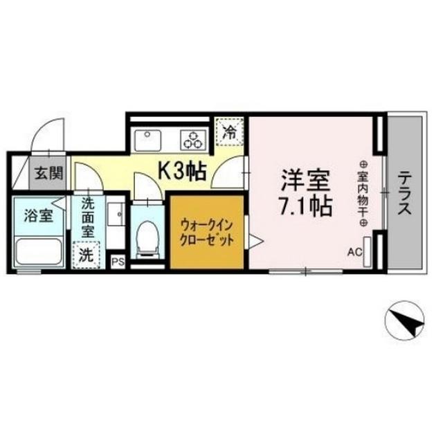 ASOUさつき(1K/1階)の間取り写真