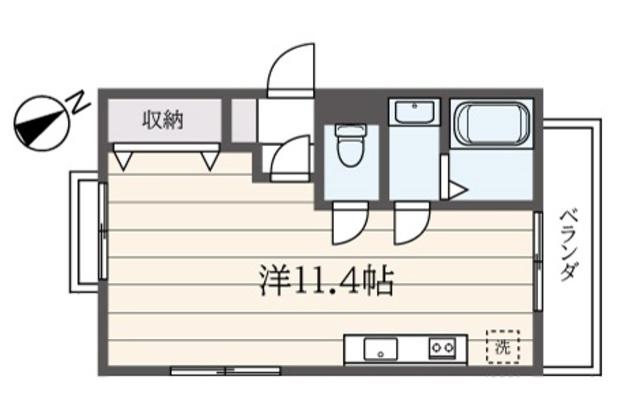 プレティナージュ横濱(ワンルーム/4階)の間取り写真