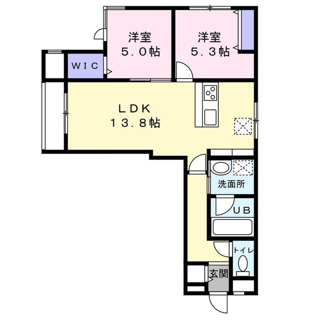 PINE HILLS(2LDK/3階)の間取り写真