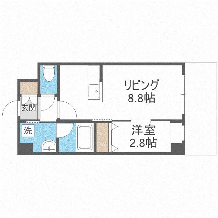 アルティザ平尾(1LDK/5階)の間取り写真