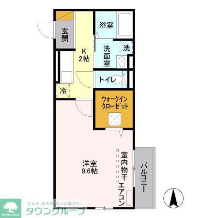 ソルフェージュ(1K/2階)の間取り写真