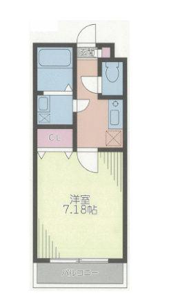 シャトープレジール(1K/2階)の間取り写真
